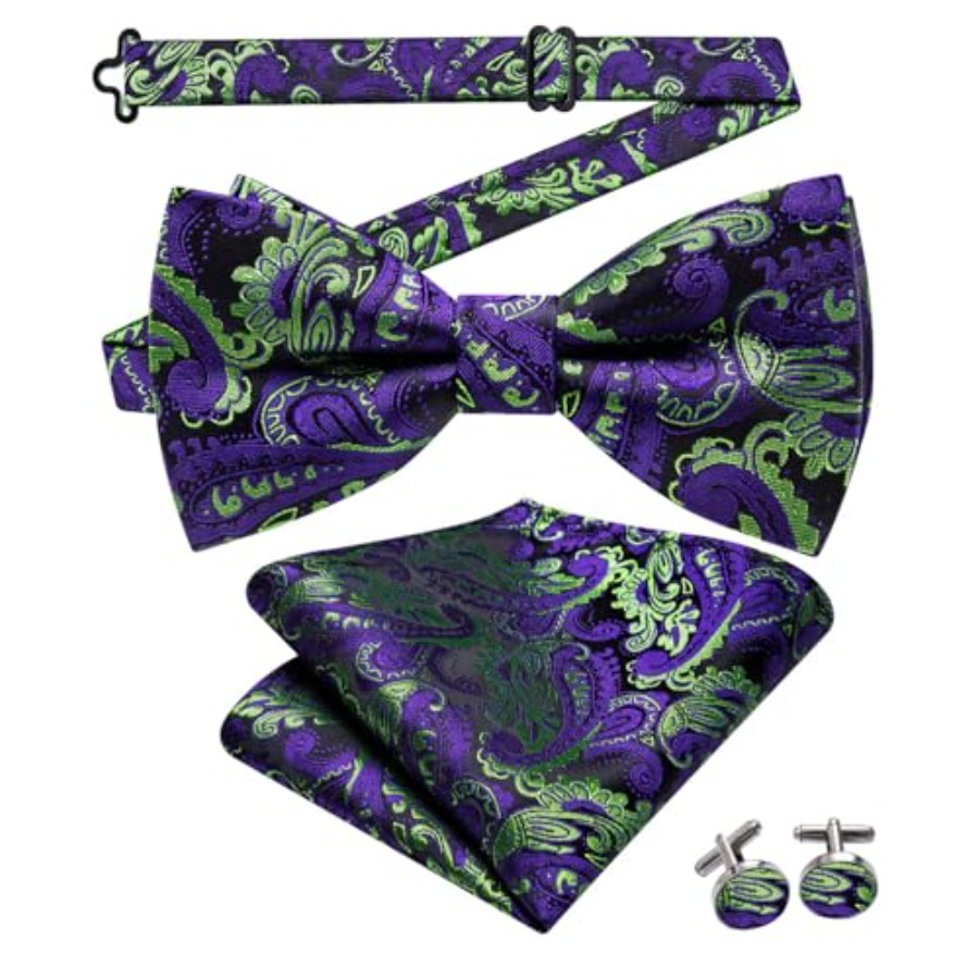 Mens Paisley Striped Bowtie Se - Silk Tie Striped avaliação e preço