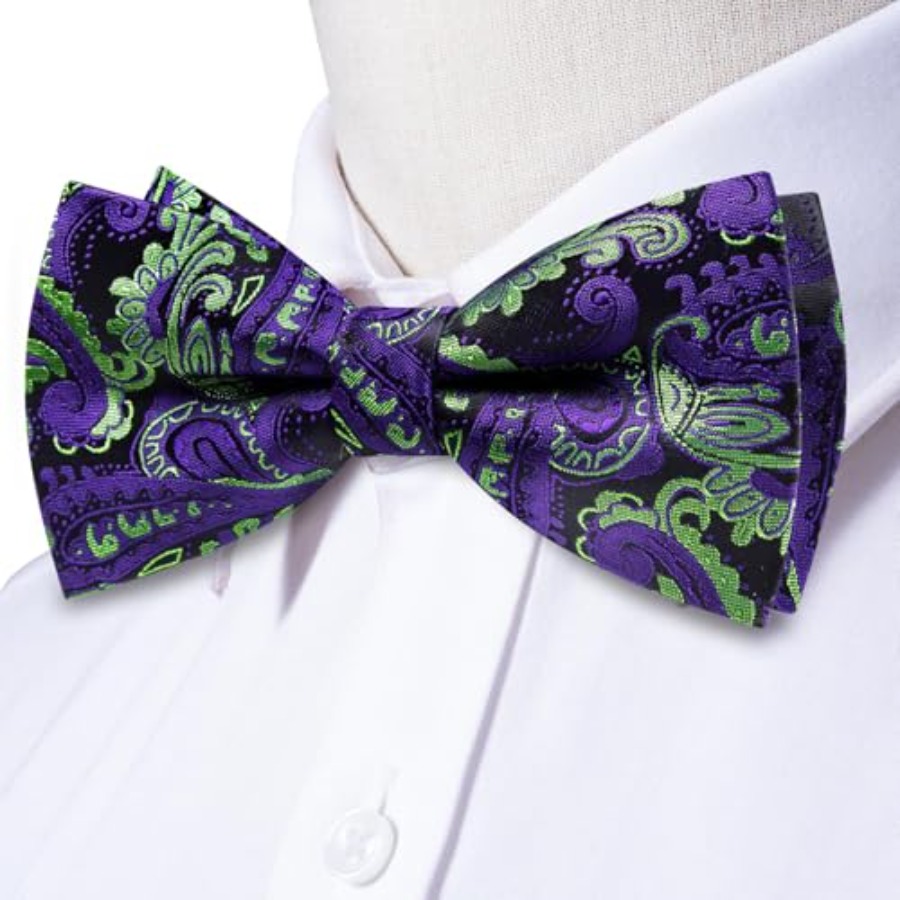 Mens Paisley Striped Bowtie Se - Silk Tie Striped avaliação e preço