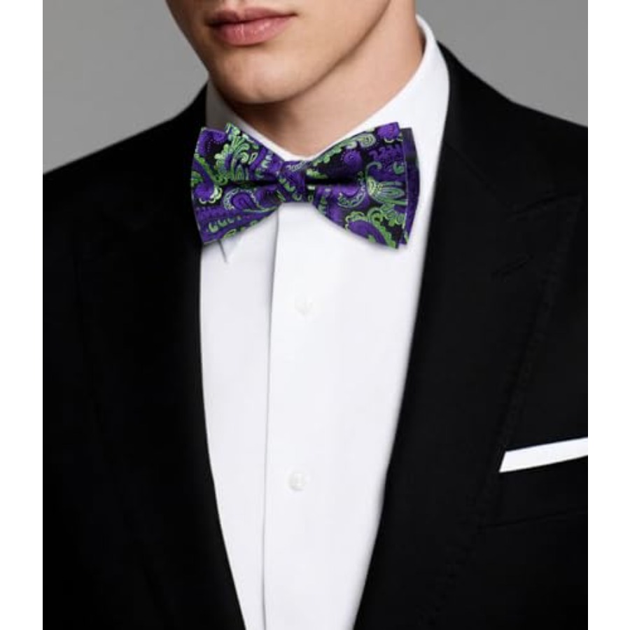 Mens Paisley Striped Bowtie Se - Silk Tie Striped avaliação e preço