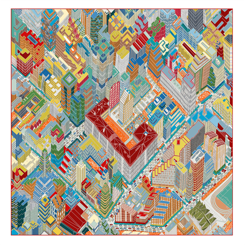 Silk Scarf Women Magic City Pr - Scarf Silk Square avaliação e preço