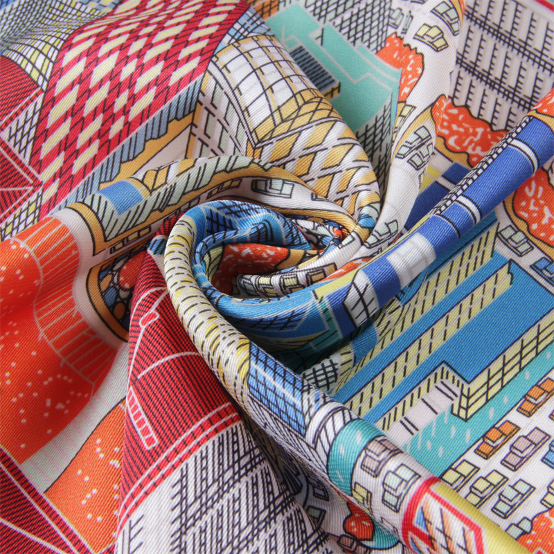 Silk Scarf Women Magic City Pr - Scarf Silk Square avaliação e preço