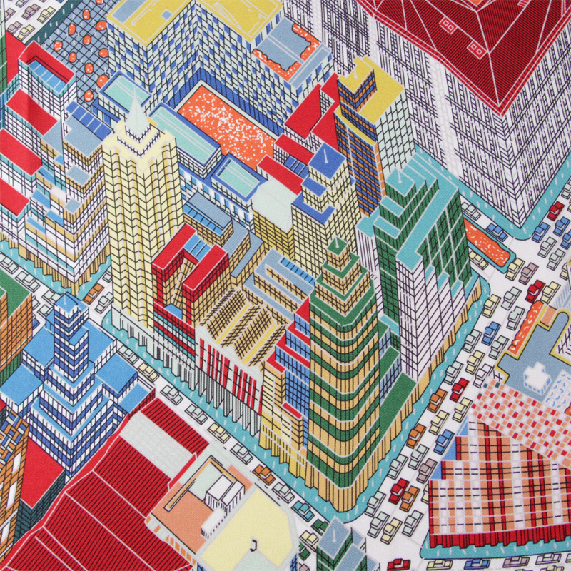 Silk Scarf Women Magic City Pr - Scarf Silk Square avaliação e preço