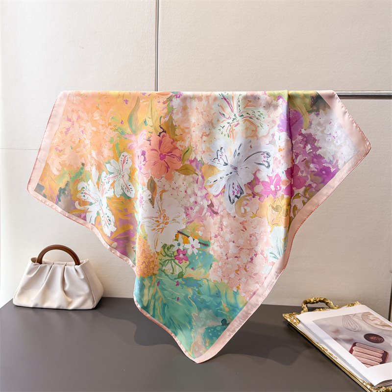 70*70cm Square Silk Scarf for  - Silk Neck Scarf avaliação e preço