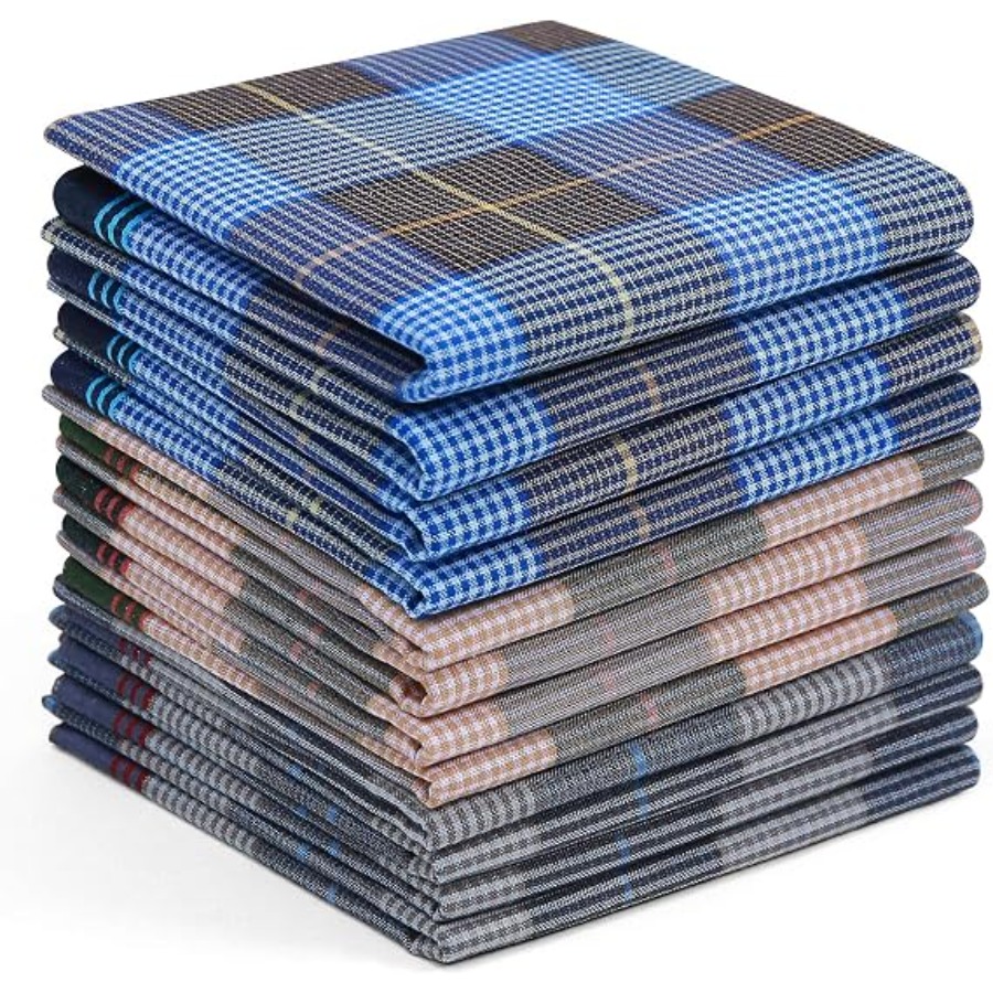Handkerchiefs for Men, 12PCS 1 - Handkerchief Cotton Men avaliação e preço