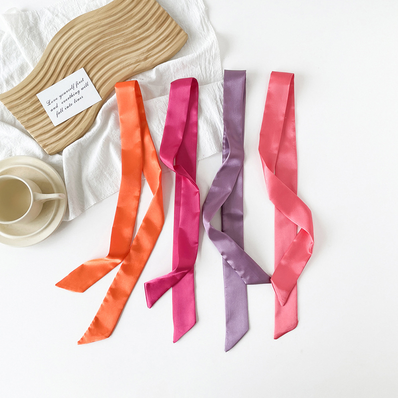 4x100cm Satin Silk Narrow Scar - Silk Neck Scarf avaliação e preço