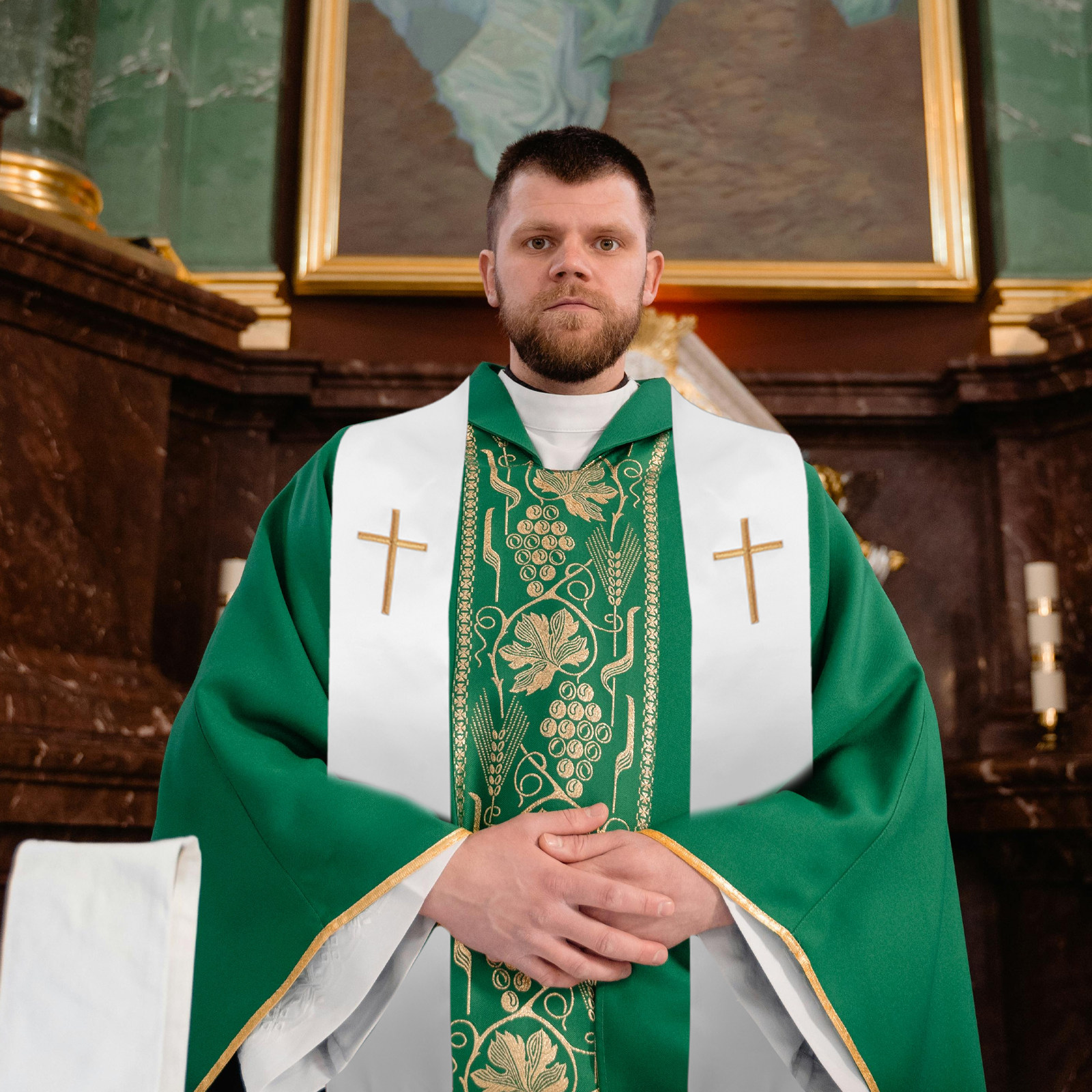 Clergy Stole Embroidered Cross - Stole Wedding Shawl avaliação e preço