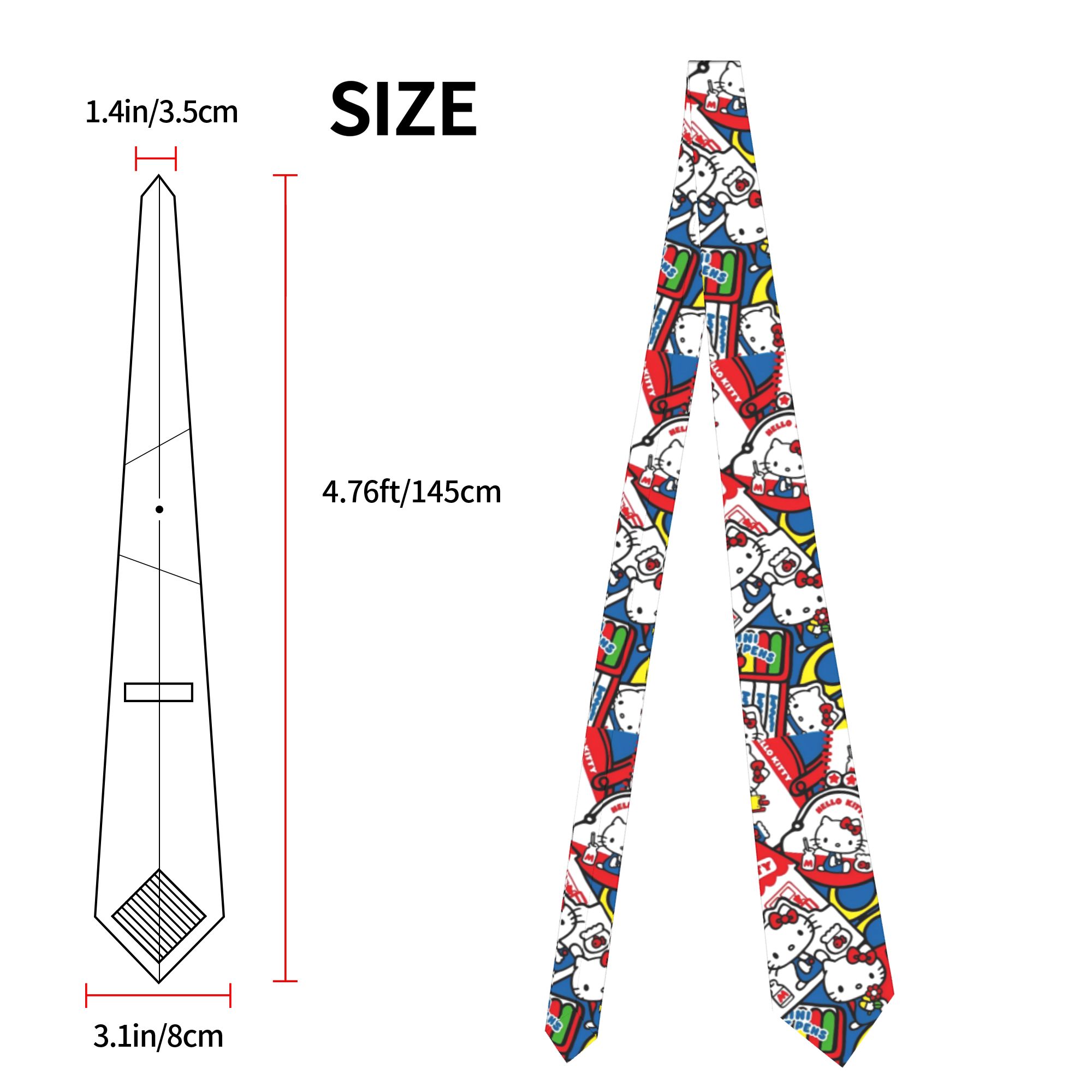 Hello Kitty Colorful Neckties  - Skinny Tie Men avaliação e preço