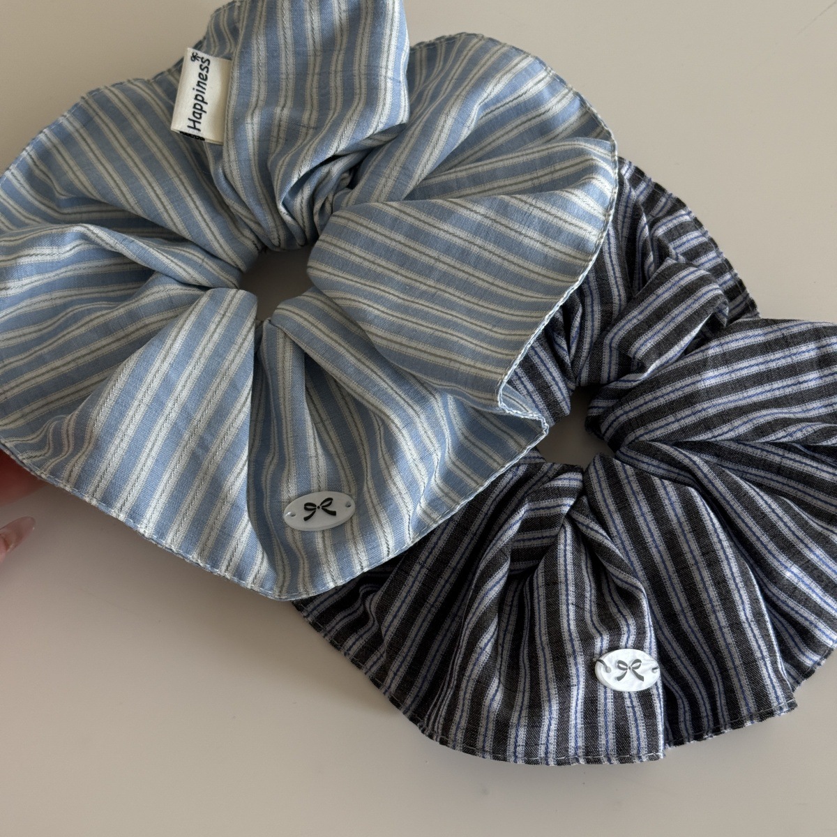 Korea Fashion Stripe Hair Rubb - Silk Tie Striped avaliação e preço