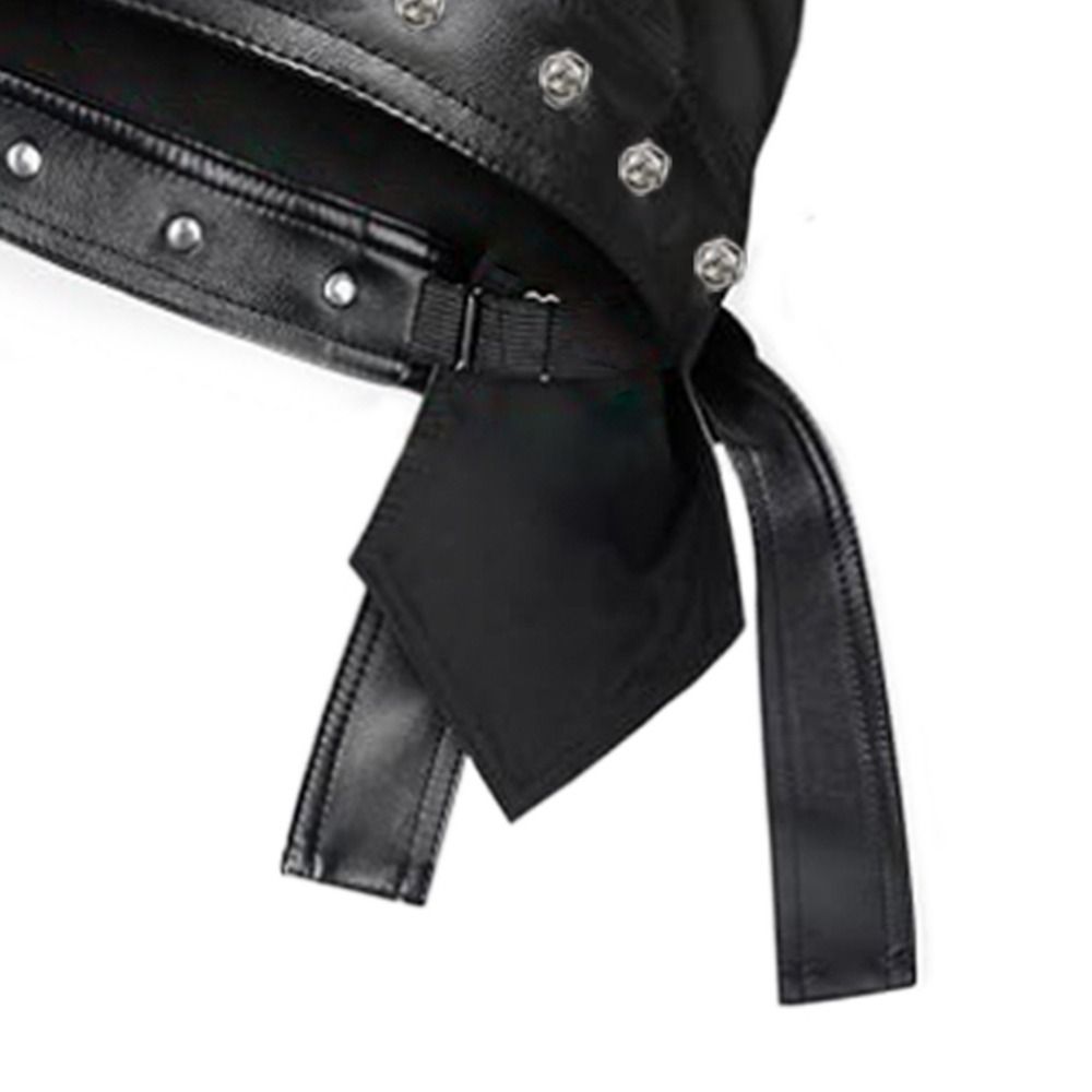 New PU Leather Black Biker Cap - Bandana Doo Rag avaliação e preço