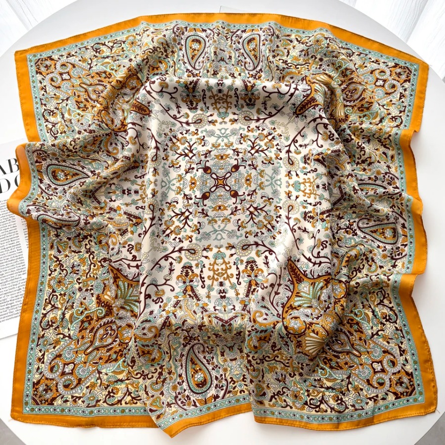 2025 Silk Shawl Square Scarf F - Bandana Cotton avaliação e preço